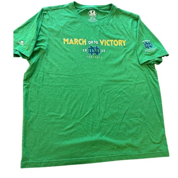 NOTRE DAME UNIVERSITY Football March on to Victory 2023 Tee T-shirt 3XL - Picture 1 of 7